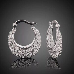 925 Sterling Silver Dangle Chandelier Latch Back Pierced Earrings